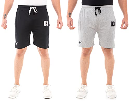 Image of Epoxy Men's Combo Shorts Pack - Sports, Gym, and Bermuda Shorts for Men - Pack of 2 - Cotton Fabric, Zipper Pocket, and Stylish Design - Summer Wear and Fitness Essentials