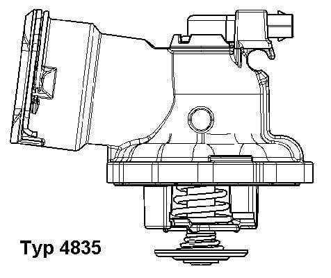 Wahler 4835.87D Termostato, Refrigerante | Compatibile con: MERCEDES-BENZ C-CLASS, C-CLASS T-Model, CLK, CLK Cabriolet, CLS, E-CLASS, E-CLASS T-Model, GLK-CLASS
