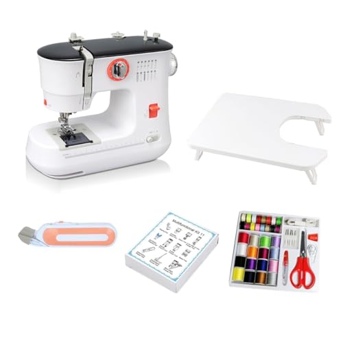 Mini máquina de coser de doble hilo, máquina de coser eléctrica de 12 puntadas con mesa de extensión, máquina de coser multifuncional para el hogar, para ropa, manualidades, muñecas de trapo Mini máquina de coser de doble hilo, máquina de coser eléctrica de 12 puntadas con mesa de extensión, máquina de coser multifuncional para el hogar, para ropa, manualidades, muñecas de trapo