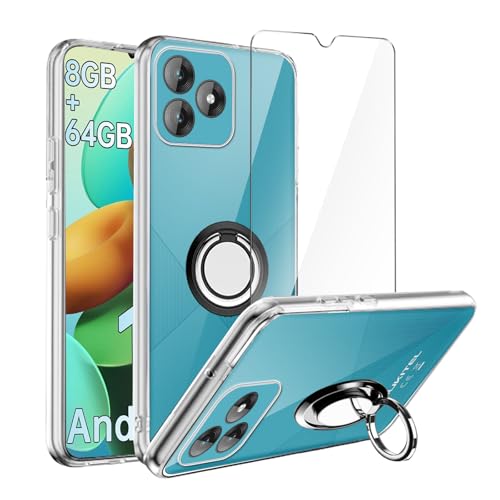 LYZXMY Case for Oukitel C53 (6.6") Clear phone case + 360° Rotating Ring Stand+ 1 pcs tempered Glass Screen Protector.