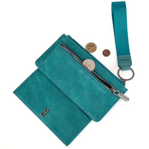 Image of Montana West X Wrangler Wallet for Women Ladies Female Card Cases & Money Organizers Wristlet with Wallet Large Clutch with Coin Purse Smooth Zipper and Rfid Lining