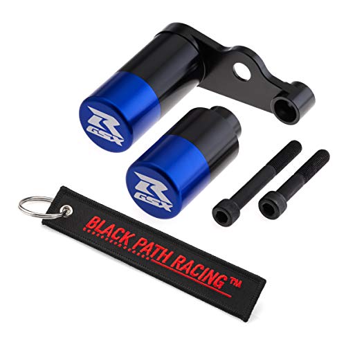 BlackPath - Fits 2006-2009 Suzuki Frame Sliders GSX-R600 + GSX-R750 Motorcycle Slider Puck (Black) T6 Billet No Cut