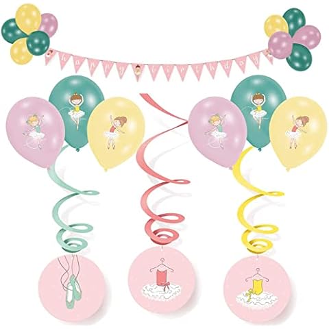 Libetui Decoration Set Ballerina Little Dancer Birthday Girl Party Chain Decorative Garland Balloon Ballerina Party Children's Birthday Cover