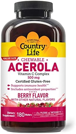 Country Life Acerola C, 500 mg, 180-Wafers