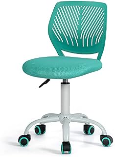 GYMAX Kids Desk Chair, Height Adjustable Study Chairs with PU Casters, Gas Lift, Children Swivel Computer Chair for School Home, Load Capacity 120kg (Green)
