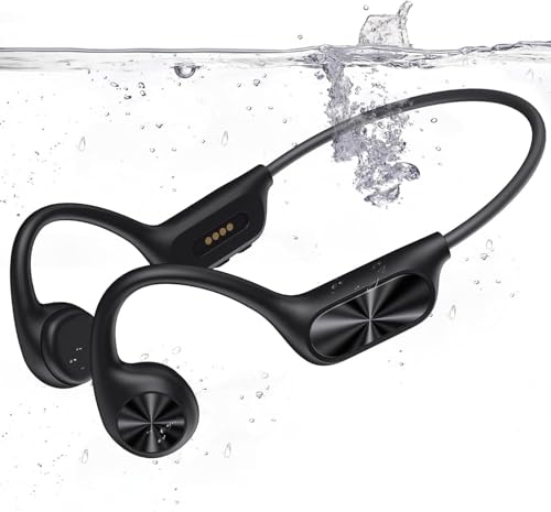 Swimming Headphones Bone Conduction Headphones Open Sports Earphones Wireless Bluetooth 5.4 Built-in MP3 player 32G Memory IPX8 Waterproof Earphones for Swimming