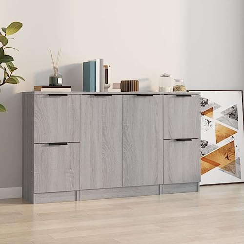 QZZCED Aparador de Madera Contrachapada con Amplio Almacenamiento, Mueble Multiusos para Habitación, Superficie Lisa y Resistente, Fácil de Limpiar y Montar, Ideal
