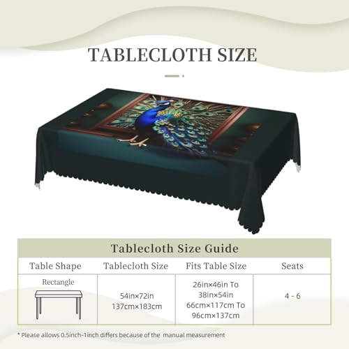 Nappe imprimé paon rectangulaire en tissu pour sublimer vos dîners