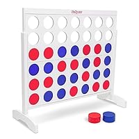 GoSports 4 Foot Width Giant Portable 4 in a Row Game - Huge Size with Carry Case and Rules