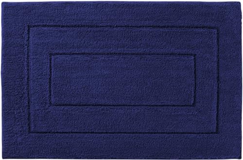 Alfombra de Baño Antideslizante Alfombrillas de Baño Absorbente Alfombra Baño Alfombrilla Baño Extra Gruesa Alfombras Ducha Color Sólido, Cómoda, Acogedora y Lavable a Máquina(Azul marino,40 x 60 cm)