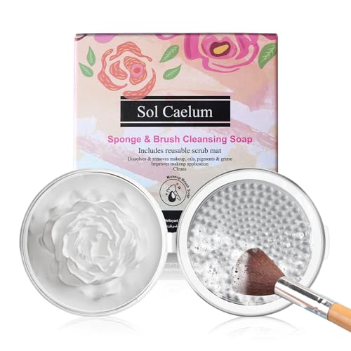 Sol Caelum Makeup brush cleaner Foundation soap,Perfumed soap solid petal-shaped makeup brush cleansing soap,effectively removes cosmetics residue