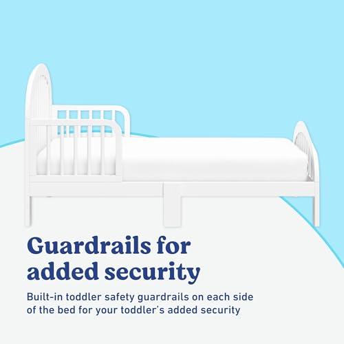 Image of Graco Olivia Toddler Bed, White | GREENGUARD Gold Certified, Includes Toddler Safety Guardrails, Fits Standard Crib & Toddler Mattress, Stylish Arched Design