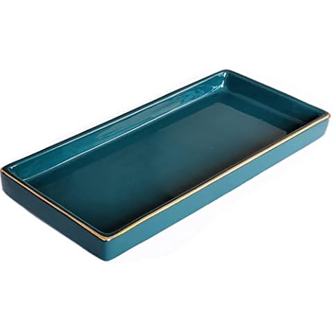 10 x 5 Ceramic Bathroom Tray - Green Cover