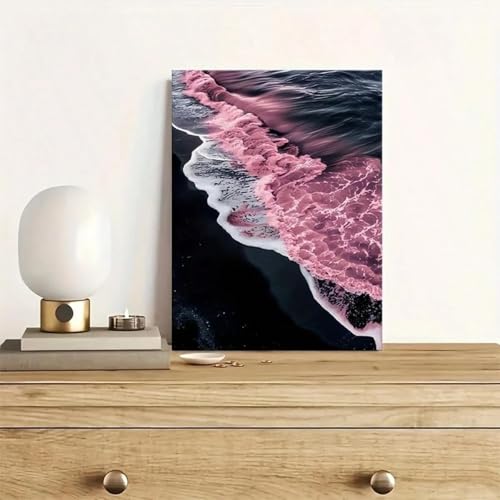 Impression abstraite rose de qualité supérieure 70x100cm pour salon moderne - 4