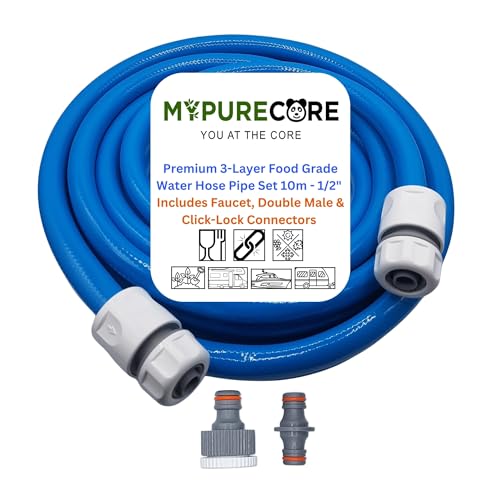 MYPURECORE Premium 3-Layer Food Grade Water Hose Pipe | 10m...