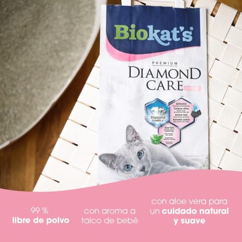 Miniatura 6 de Biokat S Diamond Care Fresh, Con Fragancia - Arena Fina Con Carbón Activo Y Aloe Vera 1 Saco 1 X 10 L