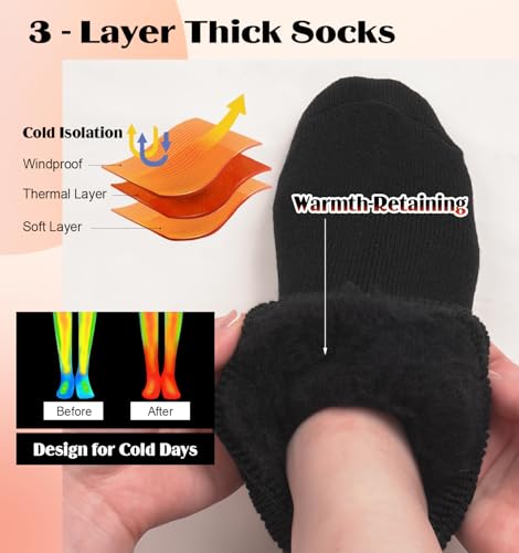 DHSO 4 Pairs Women's Thermal Socks - Thick, Warm, Cozy Crew Socks for Winter Hiking, Running, Gifts3