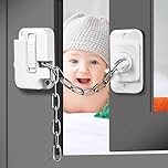 VidFair 2PCS Window Locks for Upvc Windows, Self Adhesive Window Restrictor Locks for Child Pets Safety Protect, Adjustable Window Lock No Drilling for Metal, Wooden, Sliding Window Door Cabinets Lock