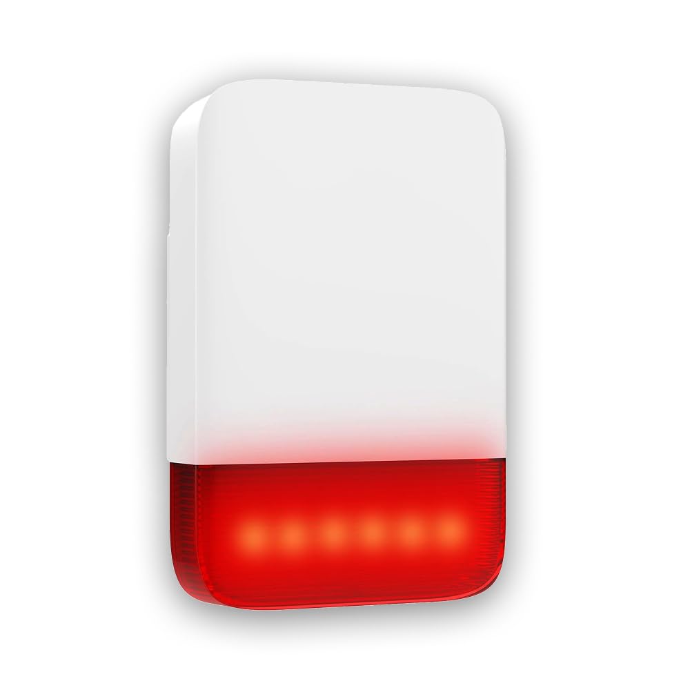 Sirena allarme esterno senza fili 120 dB con protezione manomissione – Batteria backup 5000 mAh, compatibile con sistemi HUXGO – resistente alle intemperie, sirena casa