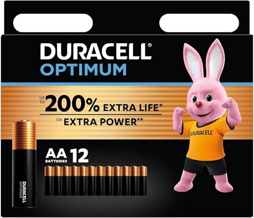 12 piles Duracell AA Optimum (1 blister de 12 batteries) 12 piles (MX1500/STYLO/MIGNON)