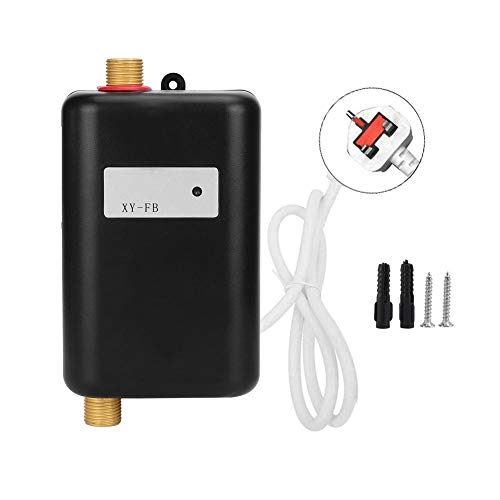 Filfeel Intelligent Water Heater, Household Dual-Use Regulator Intelligent kitchen Water Heater Mini Rapid Heating Machine with Indicator Light Black(3)