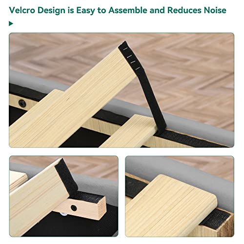 Yitahome Queen Size Bed Frame, Platform Bed Frame With Storage Drawers, Upholstered Bed Frame With Headboard Built-In 2 Usb Charging Stations And Strong Wood Slats Support, No Box Spring Needed, Grey #TOP6
