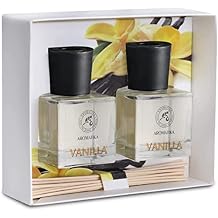 Reed Diffuser Set Vanilla 3.4 Fl Oz 100ml - 2 x 50ml - Scented Diffusers - Fragrance Oil Reed Diffuser - Room Freshener - Floral Fragrance - Home Fragrance - Vanilla Aroma