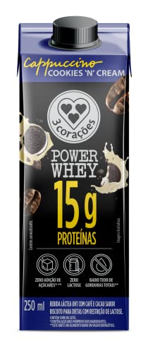Bebida 3 Corações Cappuccino Power Whey Cookies N Cream 250ml