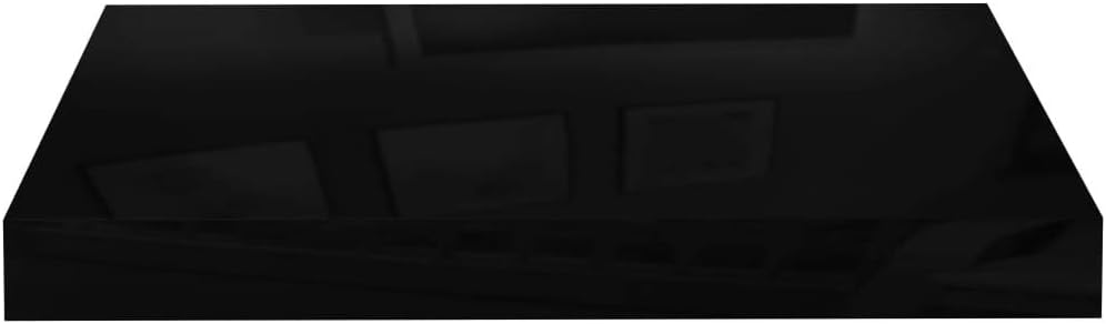 vidaXL Floating Wall Shelves 2 pcs High Gloss Black 15.7"x9.1"x1.5" MDF