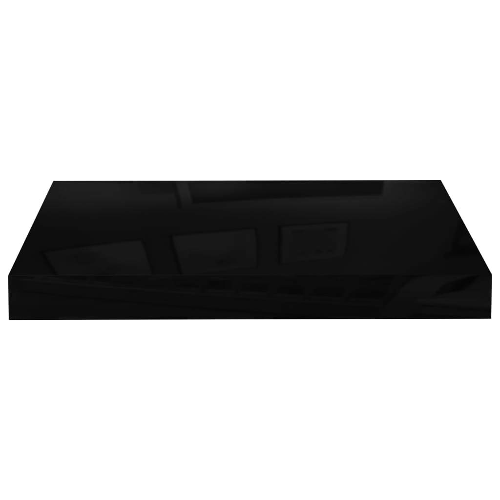 Scaffalature, mensole da parete e sporgenze, 4 pezzi, nero lucido, 40 x 23 x 3,8 cm MDF
