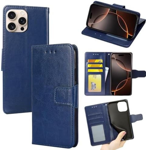 Case Compatible with Sharp Aquos Zero 5G Basic DX / SHG02 / Aquos Ep3 Flip Cover Stand Card Slot Magnetic Closure Blue