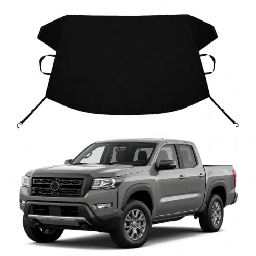 Image of Frontier Custom Windshield Cover for Ice and Snow Ni-ssan Frontier Heavy Duty 600D Oxford Fabric Windshield Protector Fit Waterproof Frost Snow Cover Winter Car Accessories