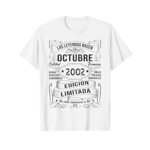 22 Años Cumpleaños Hombre Las Leyendas Nacen En Octubre 2002 Camiseta