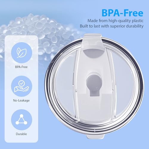 Replacement Lid Compatible with Stanley Camp Mug 24 oz, Spill Proof Mug Cup Lids with Sealing Silicone Ring, BPA-Free, Dishwasher Safe for Drinking Cup Cover, Clear - Thumbnail 2
