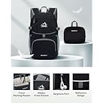 WATERFLY Hiking Packable Daypack Backpack: 25L Ultra Lightweight Day Pack for Woman Man - Small Compact Folding Back Pack for Outdoor Sport Cycling Camping Travel Trip - Black - Image 3