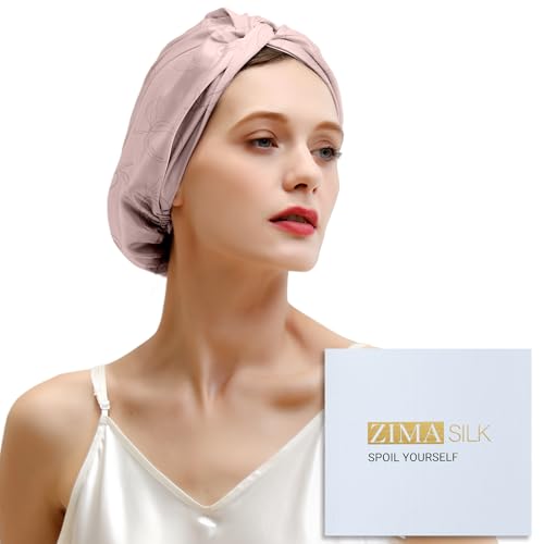 ZIMASILK 22 Momme 100% Mulberry Silk Bonnet for Sleeping & Women Hair Care, Highest Grade 6A Silk Hair wrap for Sleeping with Premium Elastic Stay On Head (1Pc, Beige)