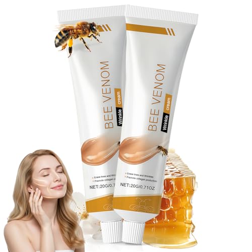 Crema Antiarrugas y Reafirmante con Veneno de Abeja - Pack de 2 x 20g - Tratamiento Intensivo para Cara y Cuello - Hidratante Natural para Hombre y Mujer - Para Todo Tipo de Piel