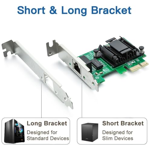 Image of H!Fiber.com 1G Gigabit Ethernet Converged Network Adapter (Nic),Compatible Intel 82574L Single RJ45 Port, PCI Express Card, Same As Expi9301Ct, Nic Card For Desktop, Multi