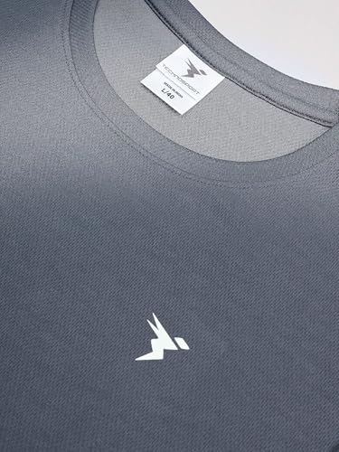 Image of TECHNOSPORT Men's Slim Fit Polyester Activewear Sports T-Shirt with Moisture-Wicking Comfort for Workout, Running & Gym