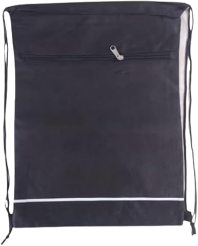 Drawstring Bag With Zipper Pocket And Large Storage Compartment Lightweight Gym Backpack With Shoulder Straps For School Travel Sports For Men And Women Water-Resistant Daily Use Bag