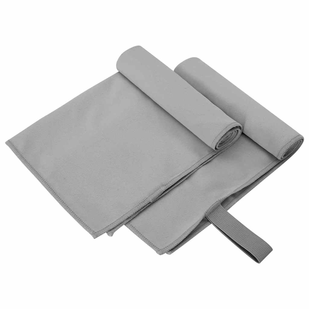 Sporthandtücher 2 Stück Dunkelgrau 50 x 30 cm Mikrofaser schnelltrocknend weich saugstark vielseitig für Fitnessstudio Sauna Strand Spa Wellness