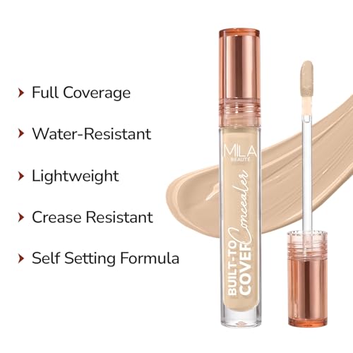 Image of Mila Beaute Built to cover liquid concealer for women with SPF & Hyaluronic acid| Full coverage matte finish concealer for dark circles | Easily blendable & Waterproof formula| Suitable for Indian Skin Tones -107-FRESH HONEY