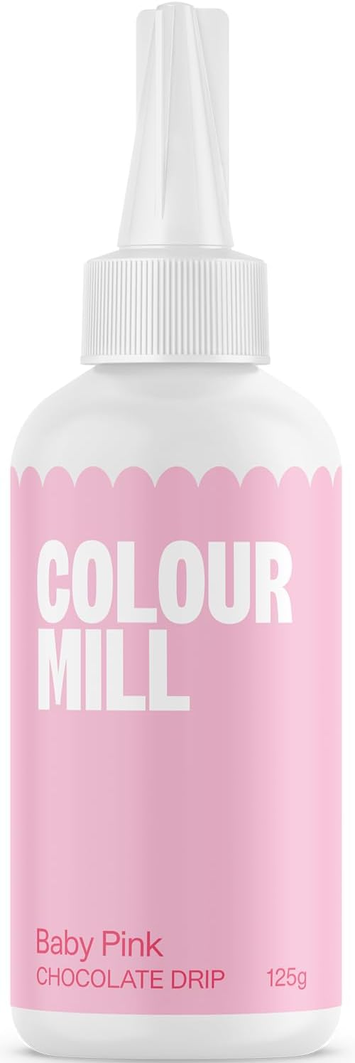 Colour Mill Chocolate Drip Easy-Melt Drizzle for Desserts, 125 Grams Baby Pink