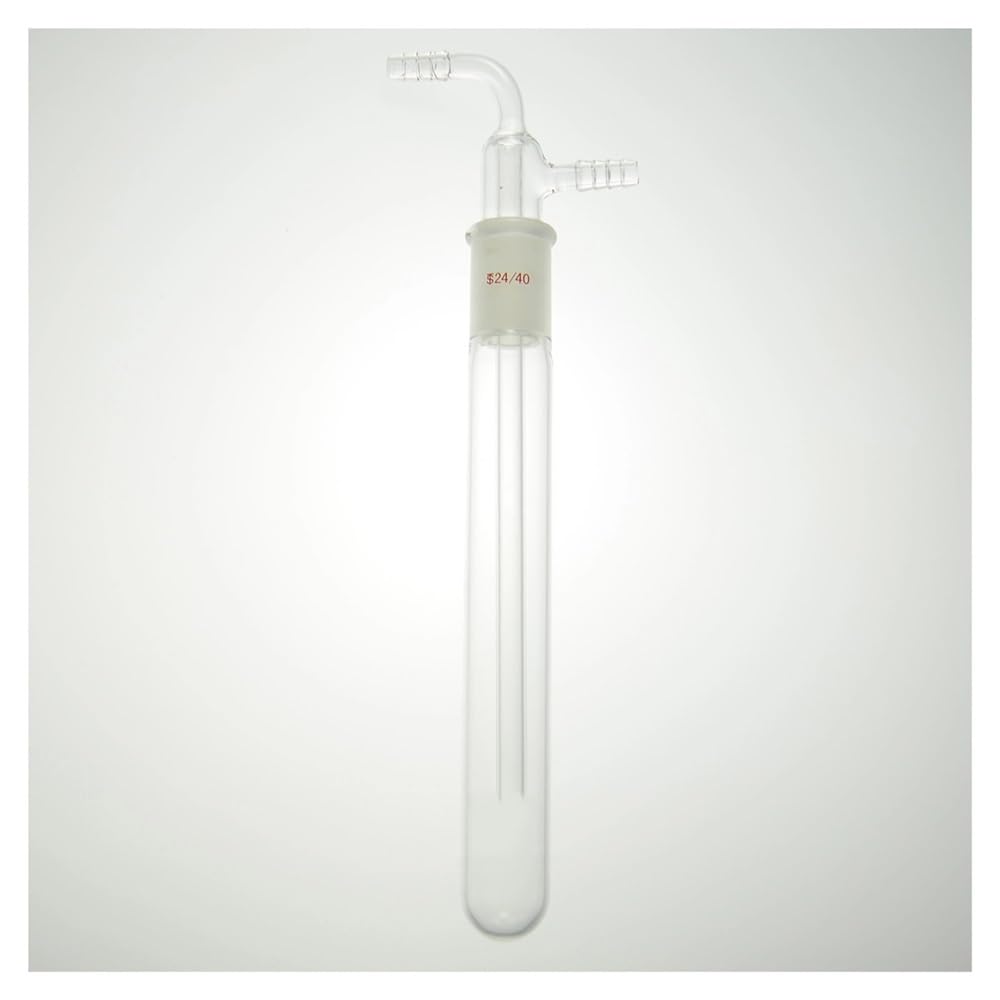 Equipos y suministros de laboratorio Trampas de vidrio for laboratorio unión 24/40, diámetro exterior 30 mm, longitud del cuerpo 200, conectores manguera 10