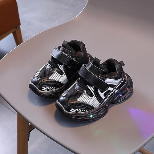 Toddler Baby Walking Sneakers Fashion LED Light Shoes Boys Girls Soft Sports Hook Loop Walking Tennis Flat Toddler Shoes3