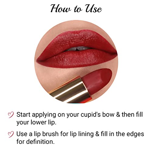 Image of Iba Long Stay Matte Lipstick for Women- M08 Burgundy Red, 4g | Creamy Matte Finish & Smooth Texture | Long-Lasting | Hydrated Lips | Enriched with Vitamin E | Intense Colour & Highly Pigmented | Lip Makeup