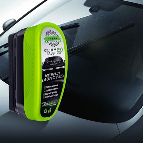 Cheeskteo Premium Upgrade Automotive Oil Film Cleaning Brush 2025 New Green Windshield Cleaner Glass Remover Tool Auto Exterior Detailing Accessory (Green)