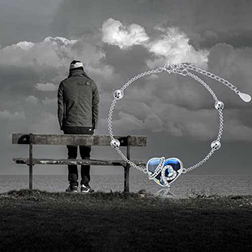 Aoboco 925 Sterling Silver I Love You Forever Heart Cremation Bracelet Holds Loved One's Ashes Heart Urn Bracelet For Ashes For Women Memorial Keepsake Beangle Embellished With Crystals From Austria #TOP4