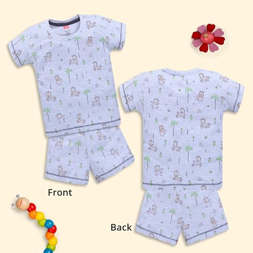 Image of LuvLap Baby Boys Regular Fit 100% Cotton Half Sleeves Boys T-Shirts and & Shorts Set Pack of 3