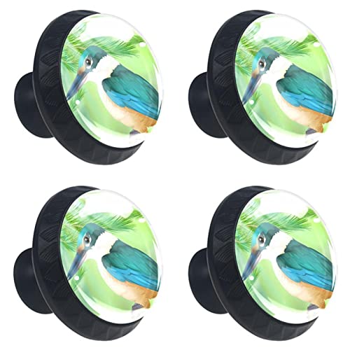 Boutons de meuble en verre motif oiseau pour poignée tiroir commode cuisine 30 mm - 2